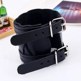 Vintage Wide Cuff Leather Bracelet Belt Punk Rock Retro Jewelry Cowhide Bangle