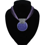 Vintage Geometri Necklace Enamel Pendant Jewelry