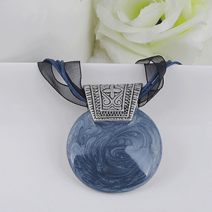 Vintage Geometri Necklace Enamel Pendant Jewelry