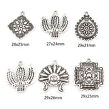 Vintage Cactus Charms Antique Silver Metal Pendants DIY Jewelry Findings