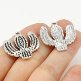 Vintage Cactus Charms Antique Silver Metal Pendants DIY Jewelry Findings