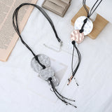 Vintage Geometric Long Chains Pendant Necklace for Women