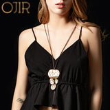 Vintage Geometric Long Chains Pendant Necklace for Women