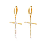 Geometric Metal Earrings Punk Cross Dangle Moon Earrings