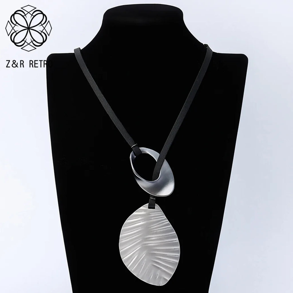 Vintage Geometric Suspension Pendants Collare Necklace Goth Jewelry