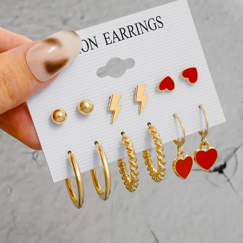 Vintage Geometric Women's Earrings Set