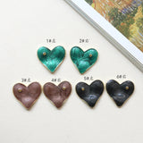 Vintage Gliter Enamel Heart Charms 20pcs 26*24mm Metal Tone Plated Drop Oil