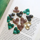 Vintage Gliter Enamel Heart Charms 20pcs 26*24mm Metal Tone Plated Drop Oil