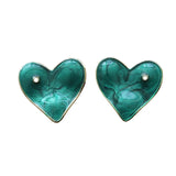 Vintage Gliter Enamel Heart Charms 20pcs 26*24mm Metal Tone Plated Drop Oil