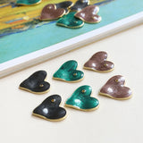 Vintage Gliter Enamel Heart Charms 20pcs 26*24mm Metal Tone Plated Drop Oil