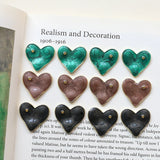 Vintage Gliter Enamel Heart Charms 20pcs 26*24mm Metal Tone Plated Drop Oil