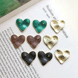 Vintage Gliter Enamel Heart Charms 20pcs 26*24mm Metal Tone Plated Drop Oil