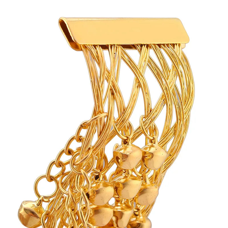 Vintage Bell Tassel Pendant Arm Band Bracelet Bangles For Women