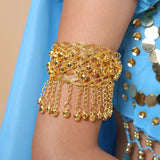 Vintage Bell Tassel Pendant Arm Band Bracelet Bangles For Women