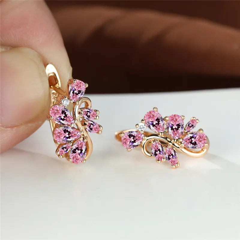 Vintage Bridal Earrings Rainbow Crystal Small Stone Earrings