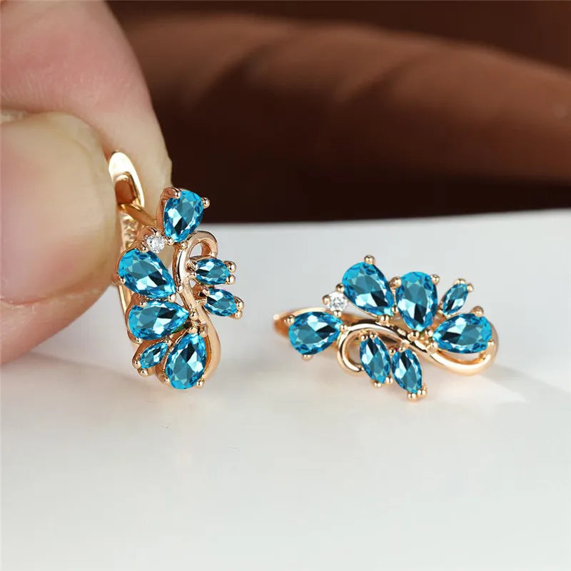 Vintage Bridal Earrings Rainbow Crystal Small Stone Earrings