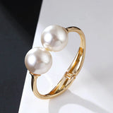 Vintage Cuff Bracelets & Bangles For Women Girls Big Pearl Charm Bangle