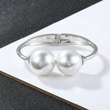 Vintage Cuff Bracelets & Bangles For Women Girls Big Pearl Charm Bangle