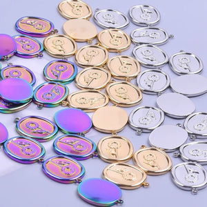 Vintage Flowers Stainless Steel Charm Hydraulic Daisy Pendants 5pcs