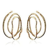 Vintage Spiral Stud Earrings Irregular Geometric Statement Jewelry