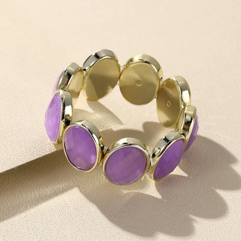 Resin Chain Bracelets Colorful Charm Bangle Stretch Jewelry