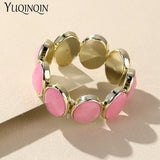 Resin Chain Bracelets Colorful Charm Bangle Stretch Jewelry