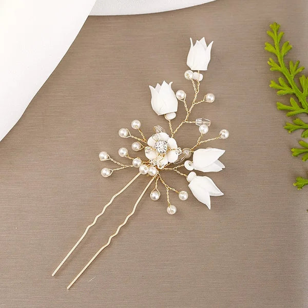 Vintage Rhinestone Pearl Bridal Hair Accessory