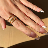 Geometric Hollow Titanium Steel Rings for Finger Jewelry