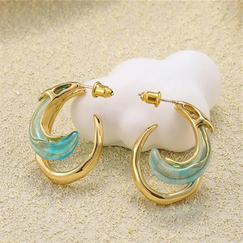 Vintage Plated Resin Metal Cuff Earring Phoenix Bird Unique Style