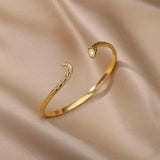 Vintage Plated Snake Bracelet Bangle Stainless Steel Adjustable