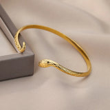Vintage Plated Snake Bracelet Bangle Stainless Steel Adjustable