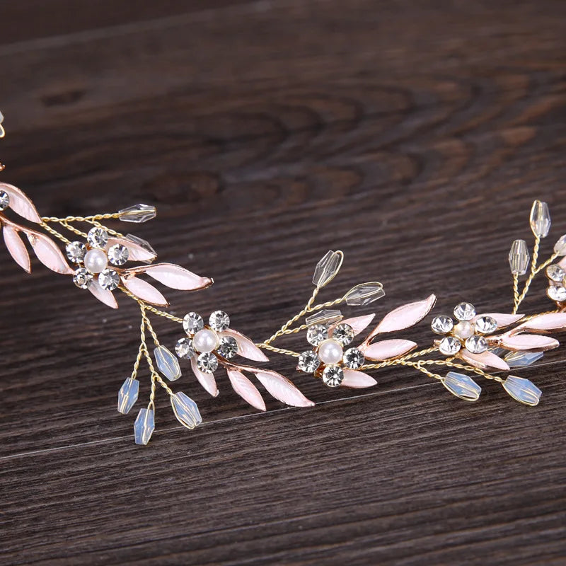 Vintage Rhinestone Flower Headband Hair Ornament