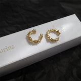 Vintage Silver Metal Ball Ear Bone Clip Earrings Non Pierced Ears Cuff