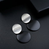 Vintage Silver Plated Big Round Clip Earrings for Women Girl