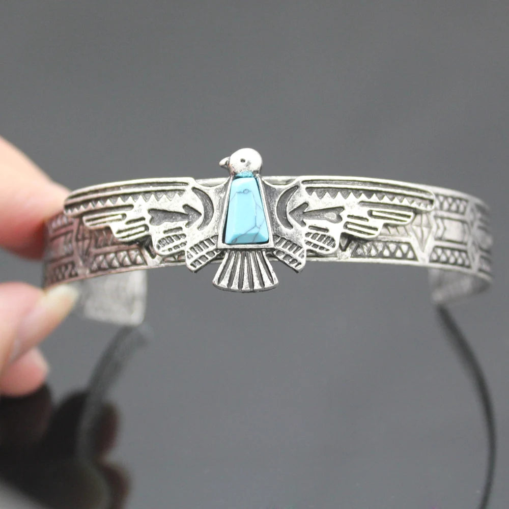 Vintage Silver Plated Tribal Eagle Bracelets for Women Men