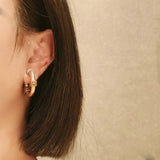 Vintage Silver C Shaped Earrings Women Punk Rock Gothic