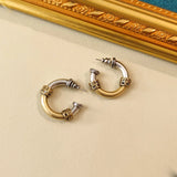 Vintage Silver C Shaped Earrings Women Punk Rock Gothic