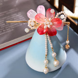 Vintage Tiara Hair Clips Flower Pearls Leaf Headband Tassel Hairpins