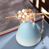 Vintage Tiara Hair Clips Flower Pearls Leaf Headband Tassel Hairpins