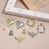 Vintage Silver Angel Bear Love Heart Pendant DIY Earrings Necklace Jewelry
