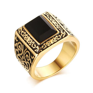 Vintage Gold Men's Engagement Ring Personalized Wedding Jewelry