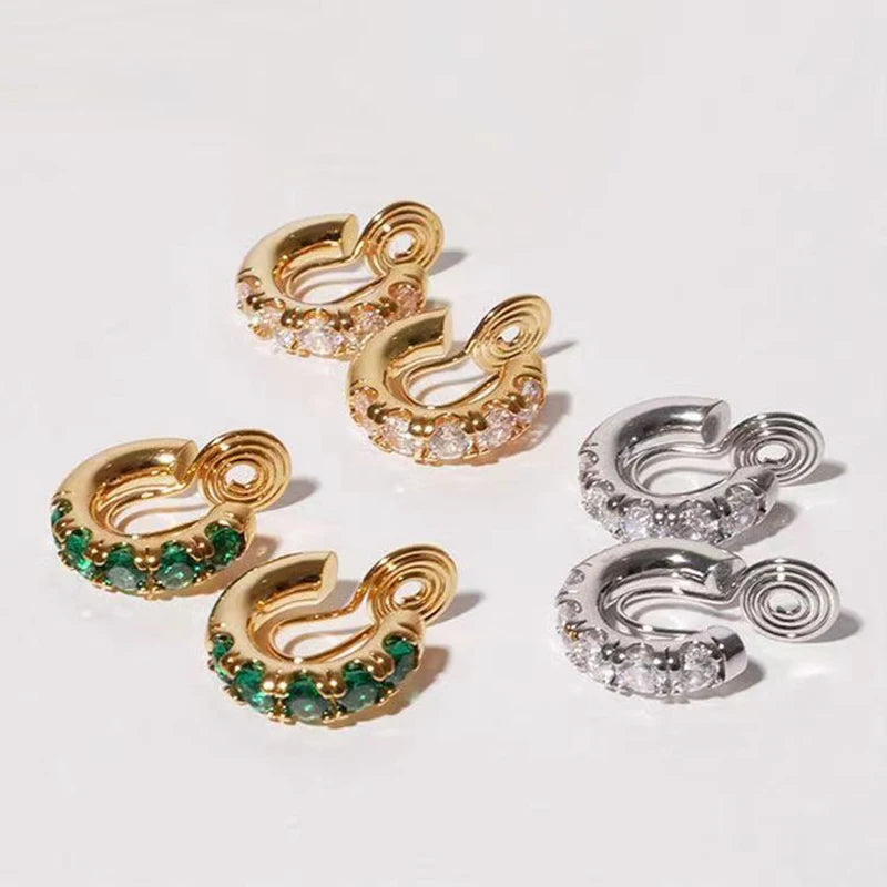 Vintage Non Pierced Clip-on Hoop Earrings for Women