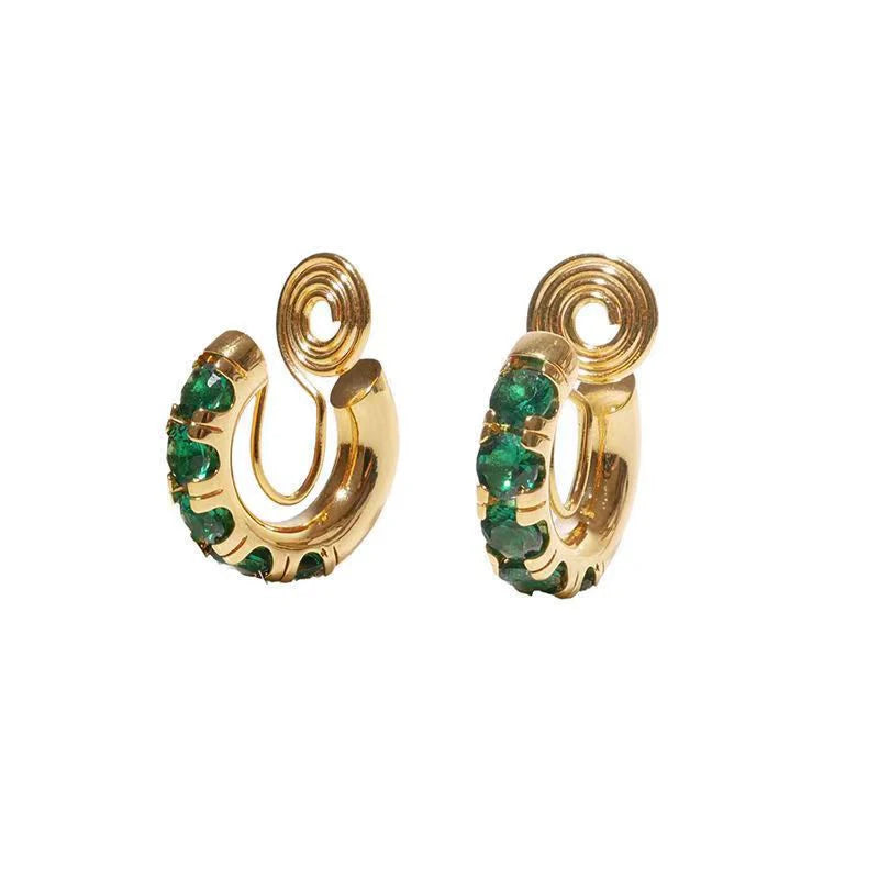 Vintage Non Pierced Clip-on Hoop Earrings for Women