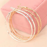 Vintage Golden Circle Earrings Large Hoop For Women Party Jewelry