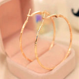 Vintage Golden Circle Earrings Large Hoop For Women Party Jewelry