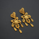 Vintage Heart Ear Clips Exaggerated Butterfly Tassel Gothic Jewelry