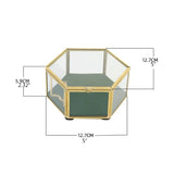 Vintage Golden Glass Lidded Box Jewelry Keepsake Display Organizer
