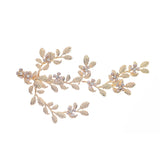 Vintage Golden Leaf Hair Clips Rhinestone Duckbill Clip Bridal Headpiece