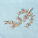 Vintage Golden Leaf Hair Clips Rhinestone Duckbill Clip Bridal Headpiece