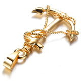 Vintage Gold Men Stainless Steel Anchor Charm Pendant